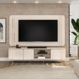 Rack Com Painel Para Sala De Estar Ariana 132x241x45 Cm Off White