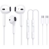 [2 Pacotes] Fone De Ouvido Usb C Cantendo Fones De Ouvido Com Fio Com Microfone