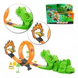 Pista Corrida Hot Well Lançador Jacaré Loop 360 Com Carrinho
