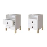 Kit 2 Mesas De Cabeceira 2 Gavetas Domus Yescasa Branco