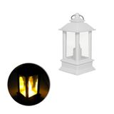 Lamparina Decor Lampião Branca Artificial Led 13cm Bateria