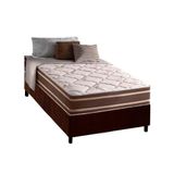 Cama Box Solteiro: Colchão Molas Ensacadas Duo Sono + Base Crc Suede Brown (88x188)