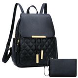 Mochila Kkxiu Acolchoada De Couro Moderno Para Mulheres Preta