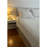 Cabeceira Estofada Queen 1 Bloco Não É Segredo Linho Cru 160x60
