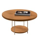 Mesa De Centro Redonda Pés Metálicos Mindy H01 Cinamomo - Mpozenato