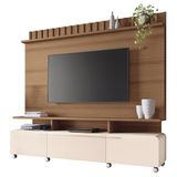 Estante Painel De Tv 70 Pol 200cm Artist H01 Castanho/off White - Mpozenato