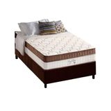 Cama Box Solteiro: Colchão Molas Ensacadas King Best Brown + Base Crc Suede Brown (88x188)