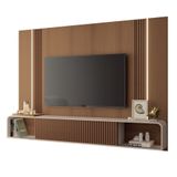 Painel Tv 85 Pol 219cm Bancada Suspensa Vivaz H01 Off/castanho - Mpozenato