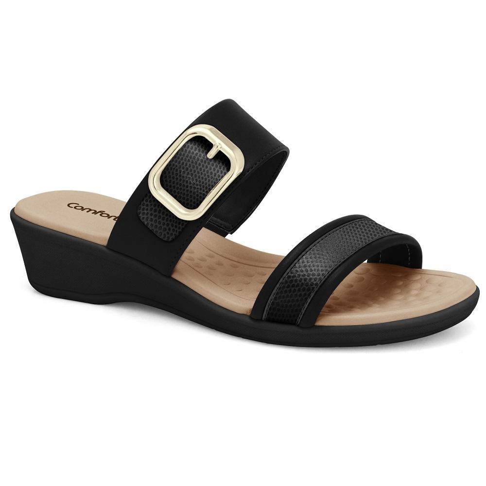 Tamanco Comfortflex Ref 2572302-7 Preto 035