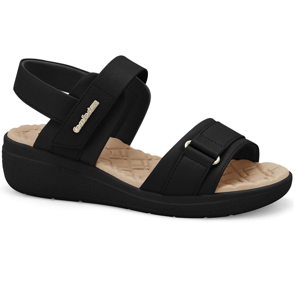 Sandalias Comfortflex Ref 2586305-3 Preto 036