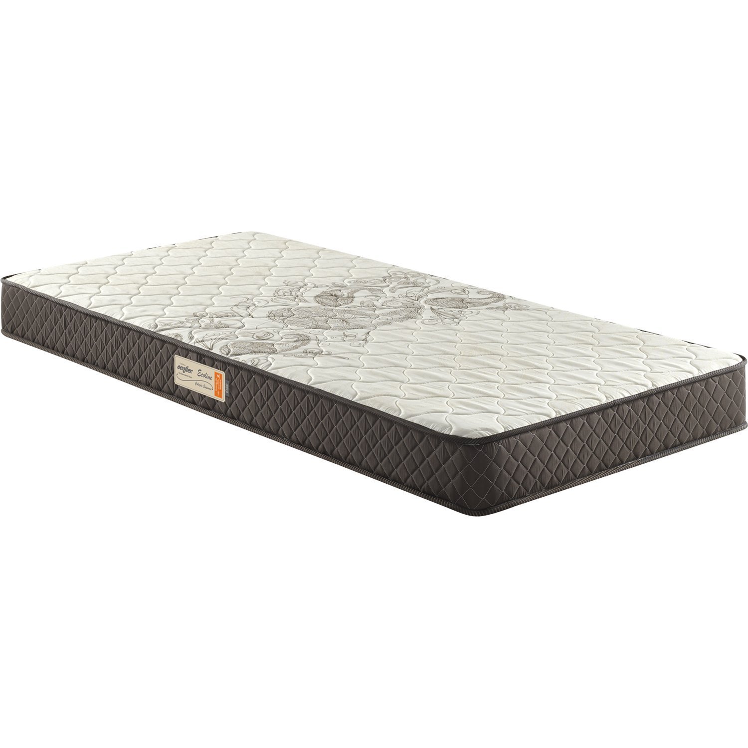 Colchão Solteiro Ecoflex D33 Bordado 088x188x20cm Ecoline Marrom