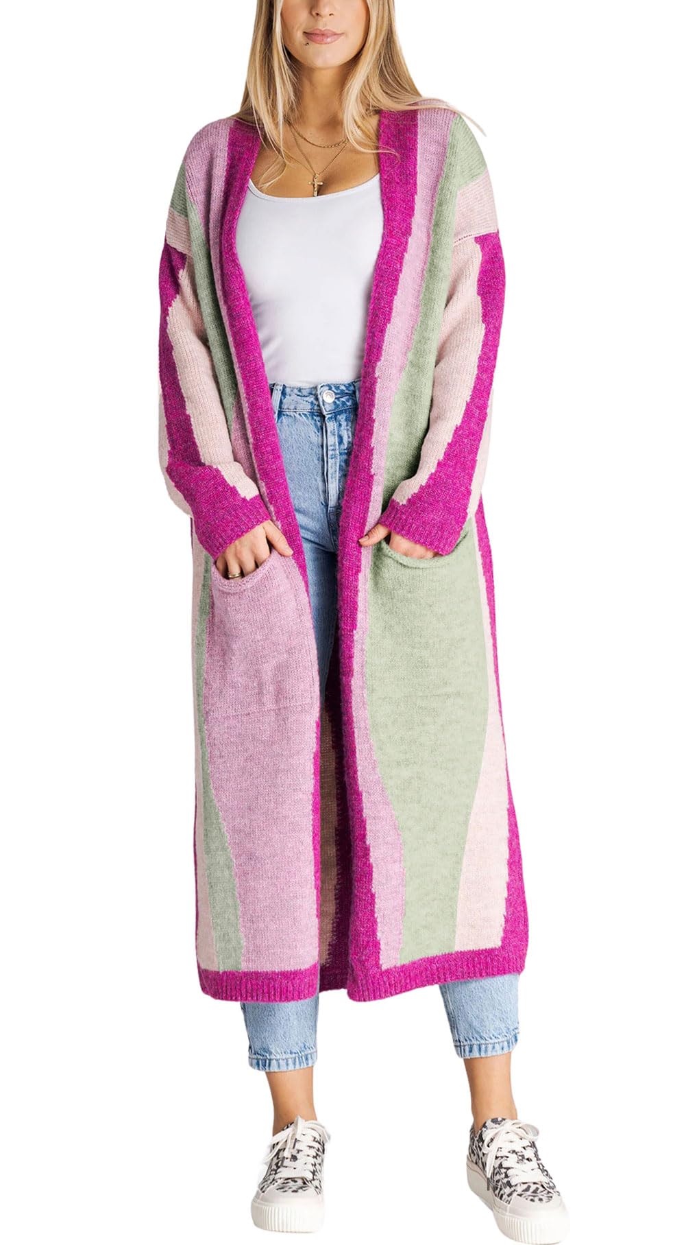 Casaco De Lã Feminino Chouyatou Fall Color Block