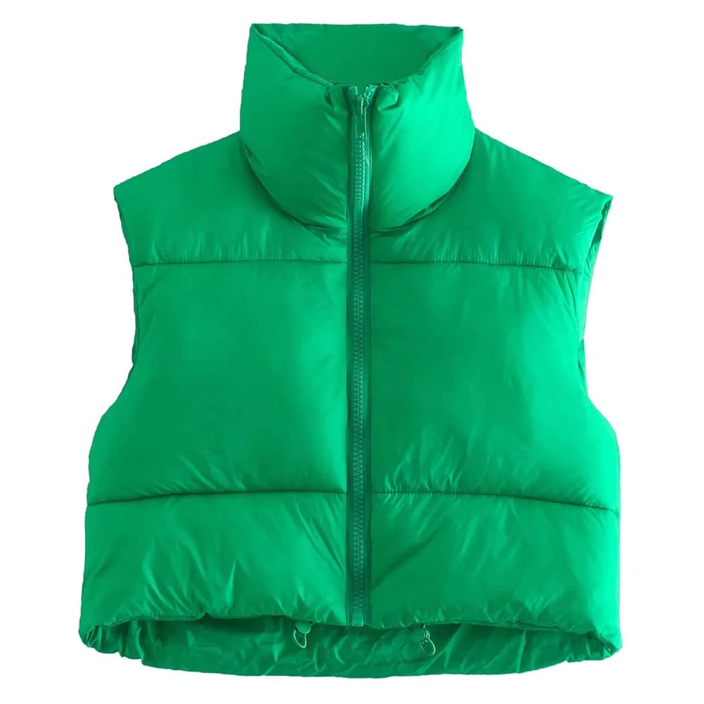 Colete Feminino Acolchoado De Inverno Keomud, Colete Acolchoado, Verde, Tamanho M