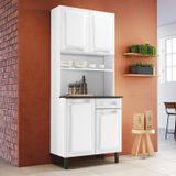 Cozinha Compacta Em Aço 80cm 4 Portas 1 Gaveta Pratika Itatiaia Branco Neve