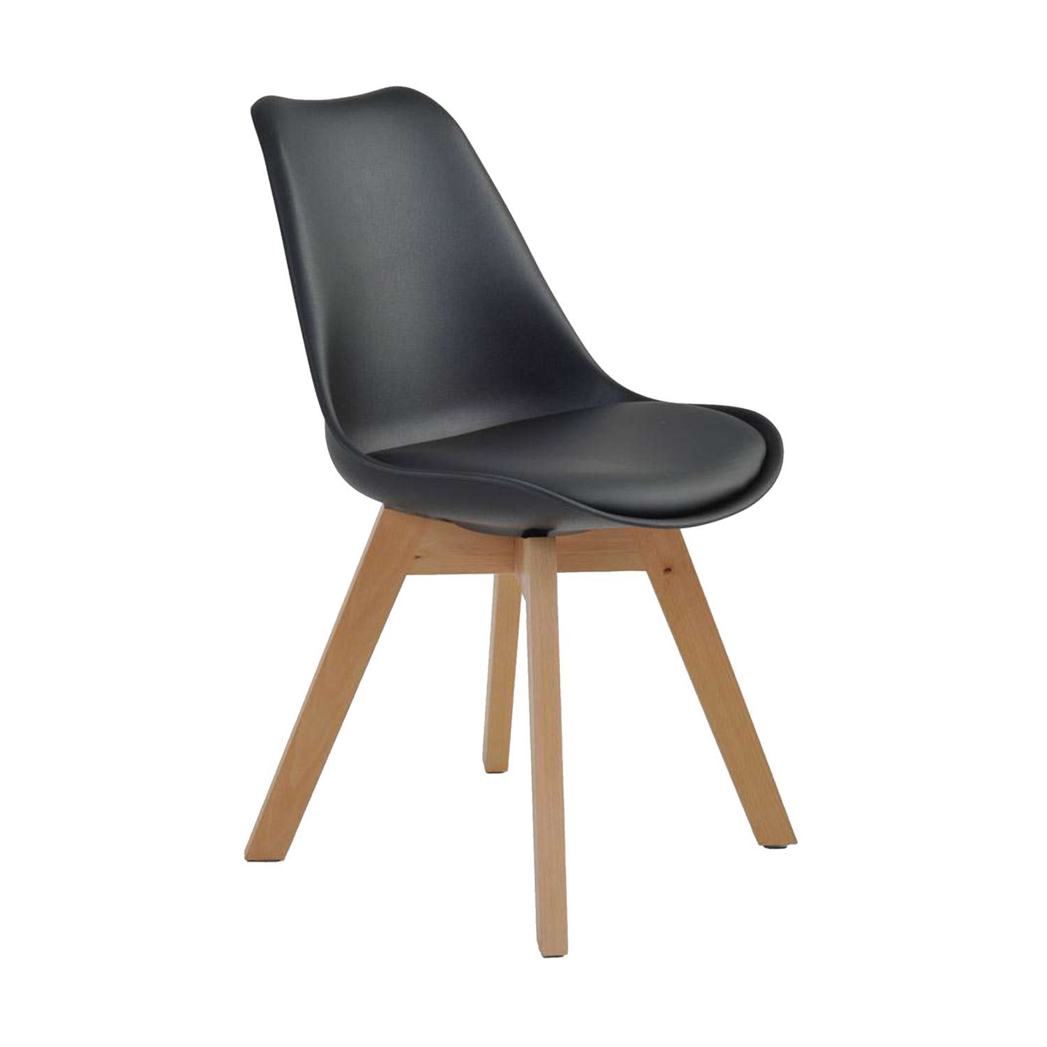 Cadeira Polipropileno Madeira Saarinen Wood Espresso Móveis Preto