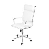 Cadeira Para Escritório Presidente Design Italiano Estofada Em Corino 3304 Or Design Branco