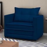 Sofá Cama Solteiro Suede Londres D Monegatto Azul
