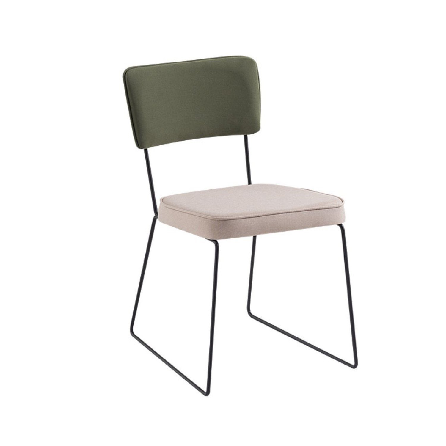 Cadeira Em Aço Veneza Daf Mobiliário Bege/verde