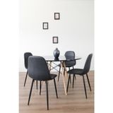 Conjunto Sala De Jantar Mesa Redonda 120cm Eiffel Tampo Mdf Com 4 Cadeiras Tania Pu Rivatti