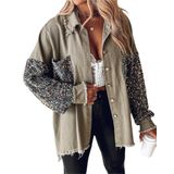 Jaqueta Chicme Best Shopping Deals Sequin Patchwork Denim