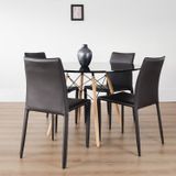 Conjunto Sala De Jantar Mesa Eiffel Redonda 120cm Tampo Mdf Com 4 Cadeiras Amanda Rivatti