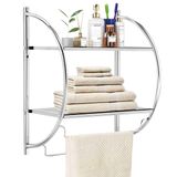 Prateleira De Banheiro Tangkula Wall Mount 2 Tier Chrome 45x25x56cm