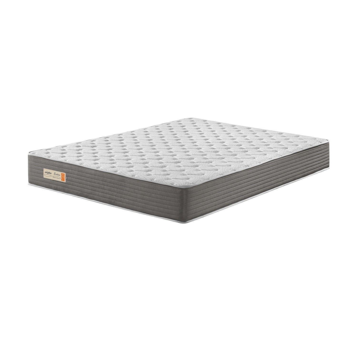 Colchão Viúva Ecoflex Ecoline Espuma D45 Veludine 128x188x25cm Cinza/branco
