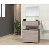 Gabinete Para Banheiro Com Cuba E Espelheira 60cm Safira Contarini Ciliégio