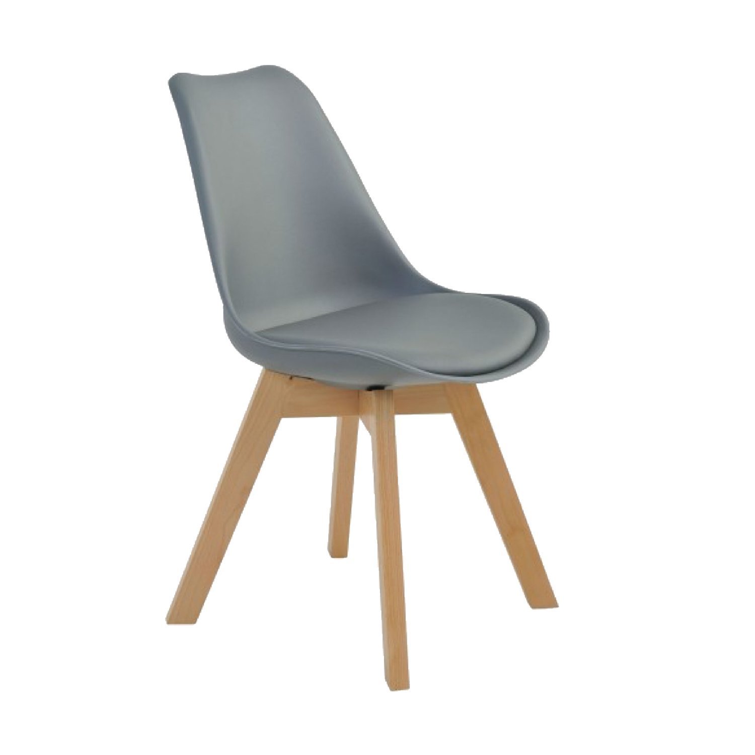 Cadeira Polipropileno Madeira Saarinen Wood Espresso Móveis Cinza