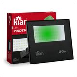 Projetor Refletor Led 30w Luz Verde Bivolt Kian