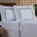 Conjunto Lencol Casal Super King Esmeralda 100% Algodão