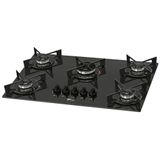 Fogão Cooktop Fischer 5q Fit Line Gás Mesa Vidro Bivolt