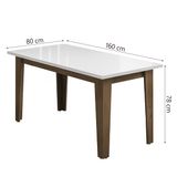 Conjunto De Mesa Sala De Jantar Miami Com 6 Cadeiras Trieste Suede 1,60m Cedro/off White/areia Dobuê