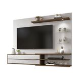 Painel Para Tv Até 60 Polegadas 1 Porta 3 Prateleiras Nogal Trend Off White