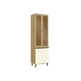 Cristaleira Nova Dubai 3906 Com Porta De Vidro Casamia Louro
