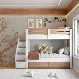 Beliche Infantil/Juvenil 2 Gavetas Star Plus Casatema Branco/Montana