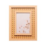 Porta Retrato Foto 15x20cm De Mdf Com Treliça Palha Indiana