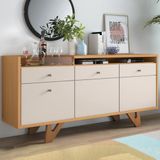 Balcão Aparador Buffet 2 Portas Sollare Off White/cinamomo - Hb Móveis
