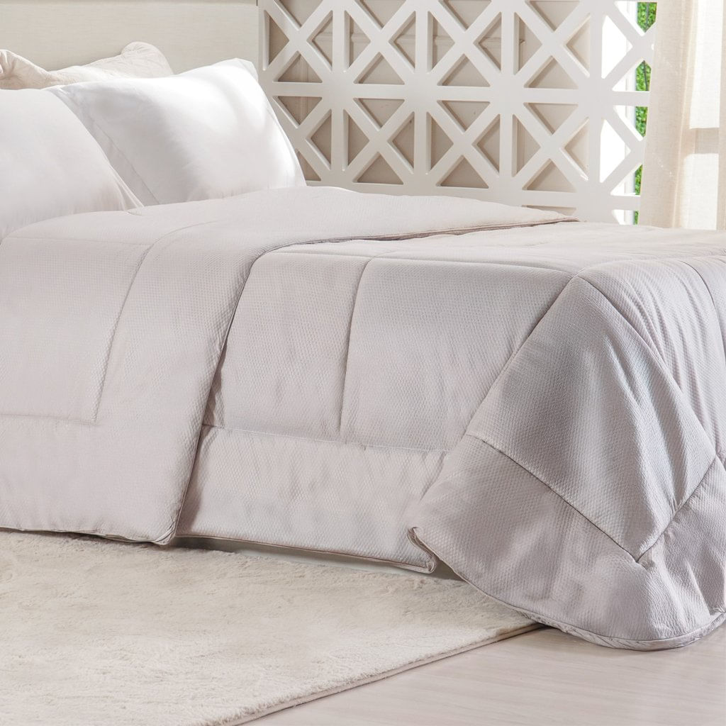 Edredom Prime Queen 3d Embossed 220x240cm Cinza Elefante