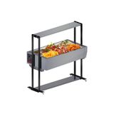 Buffet Térmico Aquecido Inox 6 Cubas Com Tampa 127v Bf611 Prata