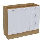 Balcao Para Pia Sem Tampo 2 Pt 3 Gv 120 Cm Cd1014 Branco Dtall