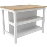 Bancada Ilha Cozinha 2 Prateleiras 120x80 Cm Cd1019 Branco Dtall
