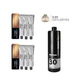 6 Unidades Coloração Vita Derm 9.89 + 1 Ox 30 Vol 900ml