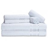 Jogo De Toalhas Indian Soft 2 Banhos 2 Rostos E 2 Pisos 380g/m 100% Algodão - Branco Branco
