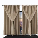 Cortina Sala E Quarto 6,50x2,80 Tecido Blackout Ana Bege