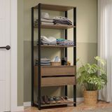 Guarda Roupa Closet Modulado 2 Gavetas 4 Prateleiras 70cm Valencia Madesa Rustic Preto