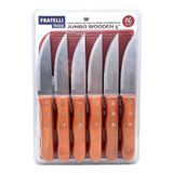 Conjunto De Facas Para Churrasco 6 Peças Jumbo Wooden 5