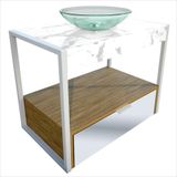 Gabinete Lapas 712cm X 68,0cm X 43,0cm Amendoeira/le Blanc /incolor/silver