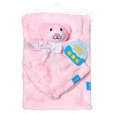 Kit Manta + Naninha Comforto Ursinho Rosa Clingo