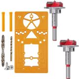 Kit 2 Brocas Forstner 35mm E Gabarito Para Dobradiça Caneco